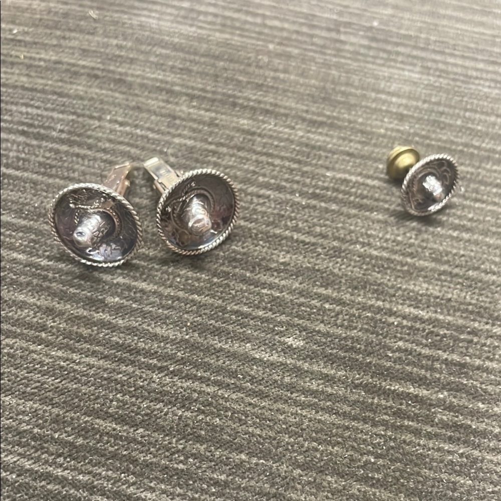 850 Silver CUFFLINKS AND TIE/LAPEL PIN Silver Fine Jewelry